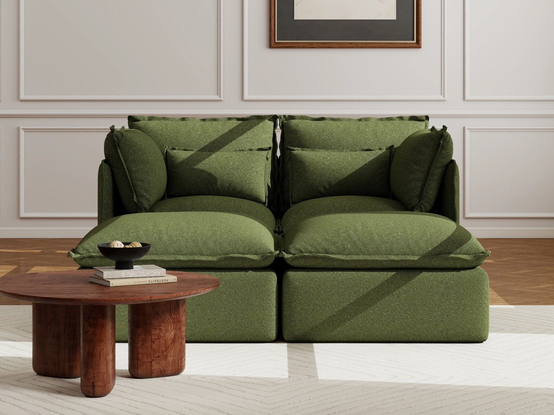 Lifely Modular 2 Seater Bed - Olive Green