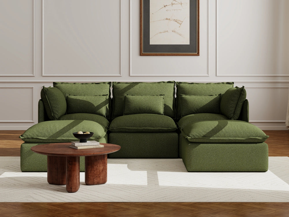 Lifely Modular 3 Seater U-Sectional - Olive Green