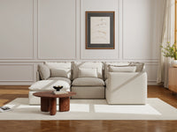 Lifely Modular 4 Seater Corner Ottoman - Linen Beige
