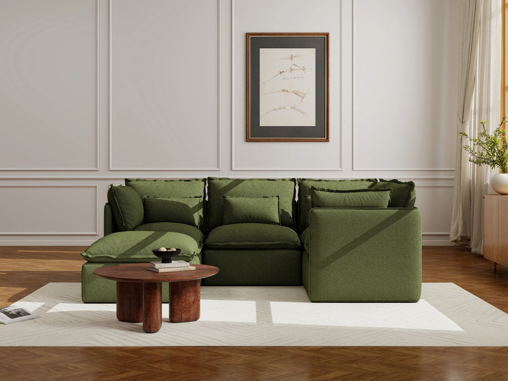 Lifely Modular 4 Seater Corner Ottoman - Olive Green