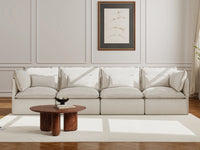 Lifely Modular 4 Seater Sofa - White Boucle