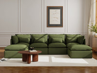 Lifely Modular 4 Seater U-Sectional - Olive Green
