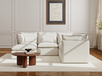 Lifely Modular 5 Seater Corner Ottoman - White Boucle
