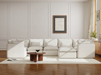 Lifely Modular 7 Seater Corner Ottoman - White Boucle