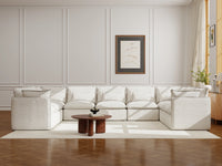Lifely Modular 9 Seater U-Sectional - White Boucle